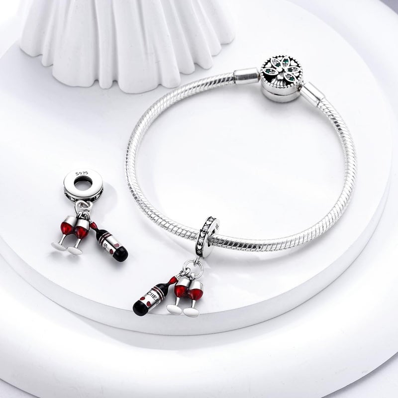 Parmuz 925 Sterling Silver Charms for Bracelet Love Star Moon Travel Butterfly Cross Charms for Woman Dangle Pendants Beads Jewelry Gift - Image 2