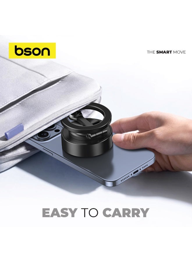 BSON حامل الهاتف ذو الشفط الفائق - قاعدة مغناطيسية مع شفط مفرغ، دوران 360°، تشغيل بيد واحدة وتوافق عالمي لمشاهدة آمنة داخل السيارة لجميع الأجهزة - Image 3