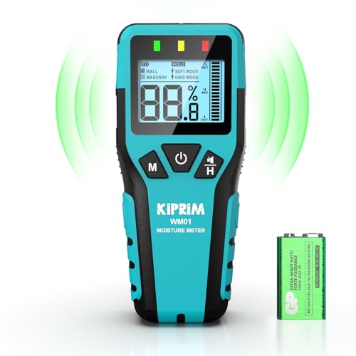 Kiprim Pinless Moisture Meter Home Moisture Level Tester Damp Meter for Floor,Wood, Walls, Concrete – Accurate Non-Destructive Testing Moisture Meter WM01 - Image 1