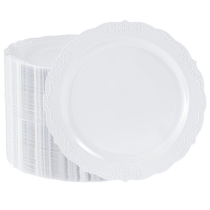 100 PIECES WHITE PLASTIC PLATES 1025INCH DINNER DISPOSABLE PLATES PREMIUM HEAVY DUTY HARD DISPOSABLE DINNER PLATES PARTY SUPPLIES FOR BIRTHDAYS CELEBRATIONS THANKSGIVING WEDDING