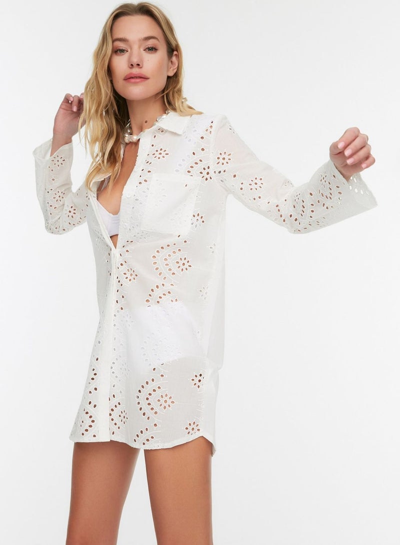 trendyol Broderie Detail Shirt - Image 1