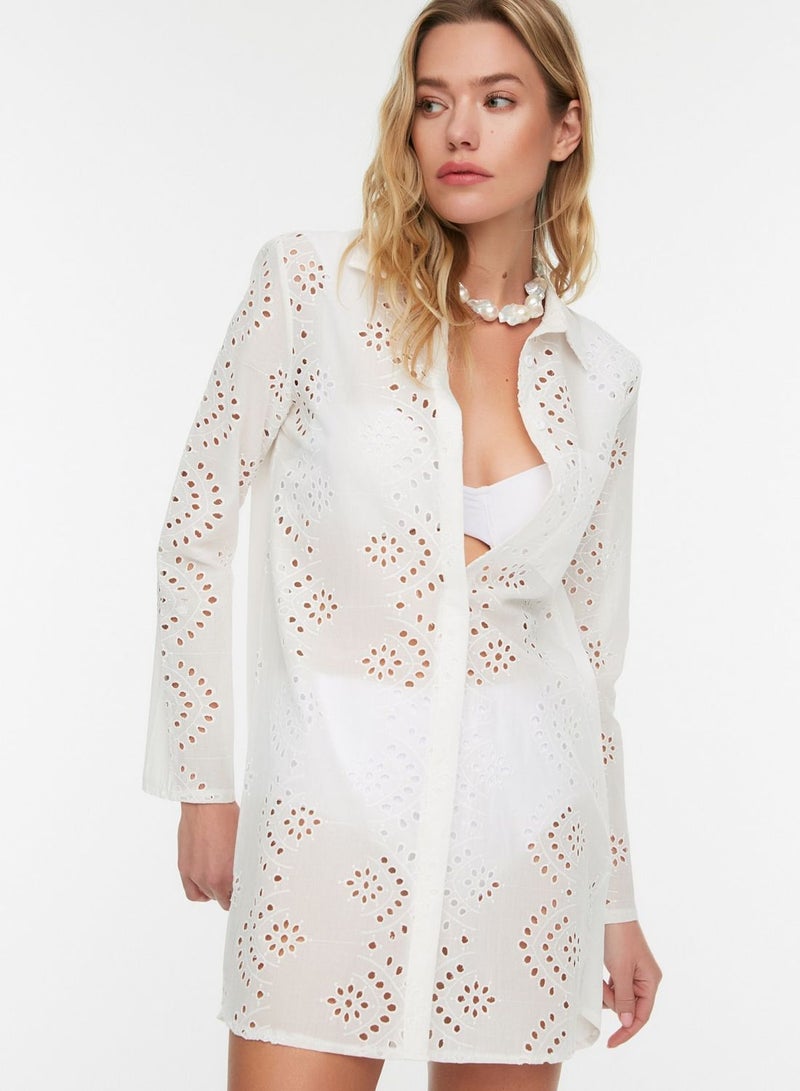trendyol Broderie Detail Shirt - Image 2