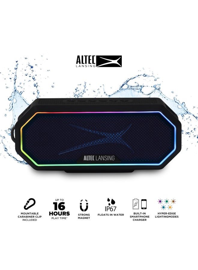 Altec Lansing Magnetic Bluetooth Speaker HYDRAJOLT 2.0, Waterproof IP67, 12W Output Power, 16H Battery, Multicolor LED, 100ft Wireless Range, Voice Assistant, USB-C Quick Charge - Image 2