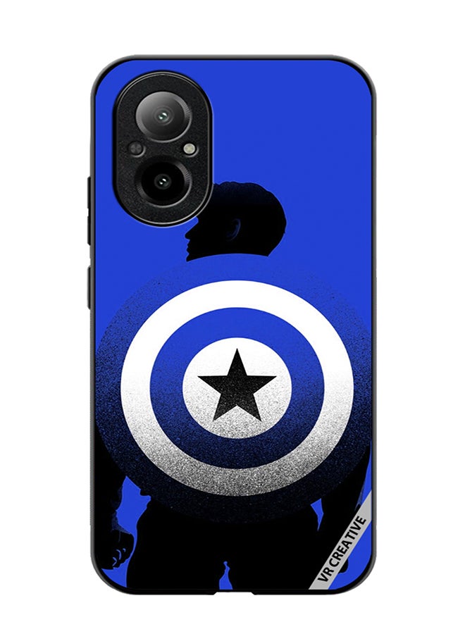 VR CREATIVE Protective Case Cover For Realme C67 4G Captain America Blue Design Multicolour - Image 1