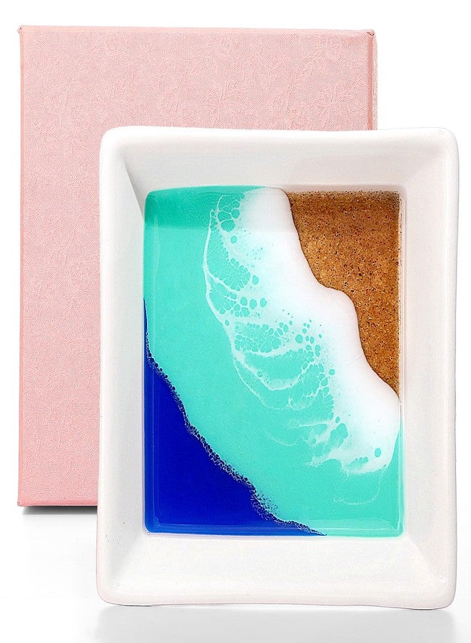 Nefelibata Beach Gift for Women Ocean Ceramic Jewelry Tray Coastal Ring Holder - Image 1