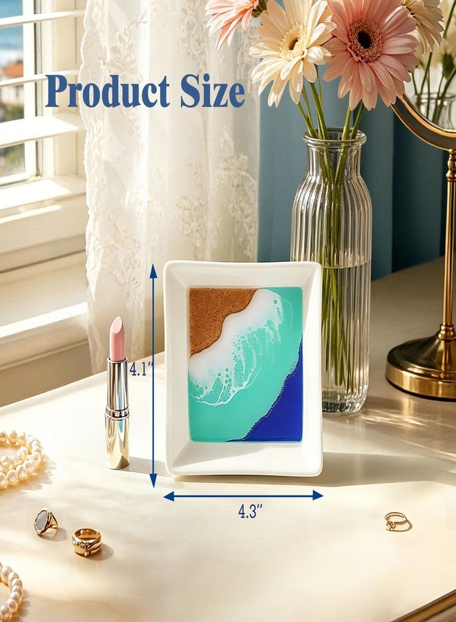 Nefelibata Beach Gift for Women Ocean Ceramic Jewelry Tray Coastal Ring Holder - Image 3