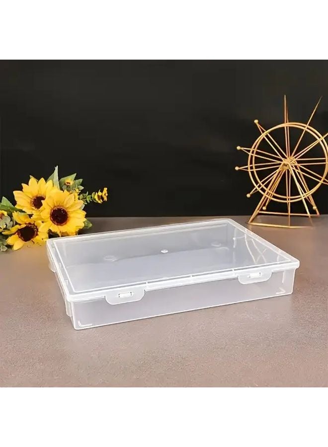 3 علب تخزين شفافة مقاس A4 مع غطاء مضاد للغبار منظّم سطح المكتب - Image 4