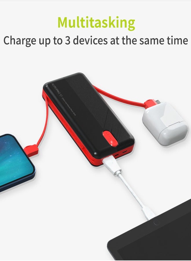 LDNIO - 20000mAh Power Bank USB-C Fast Charging Power Banks in-Built Charging Cable - Image 1