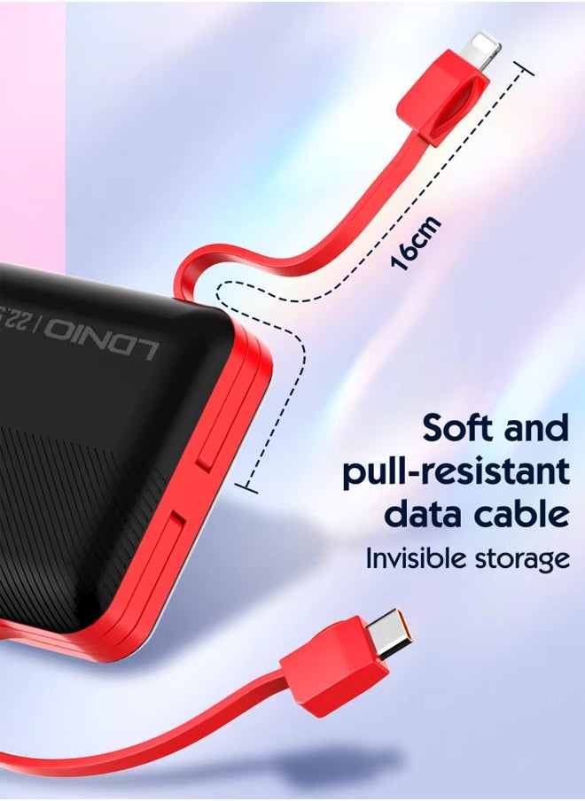 LDNIO - 20000mAh Power Bank USB-C Fast Charging Power Banks in-Built Charging Cable - Image 1