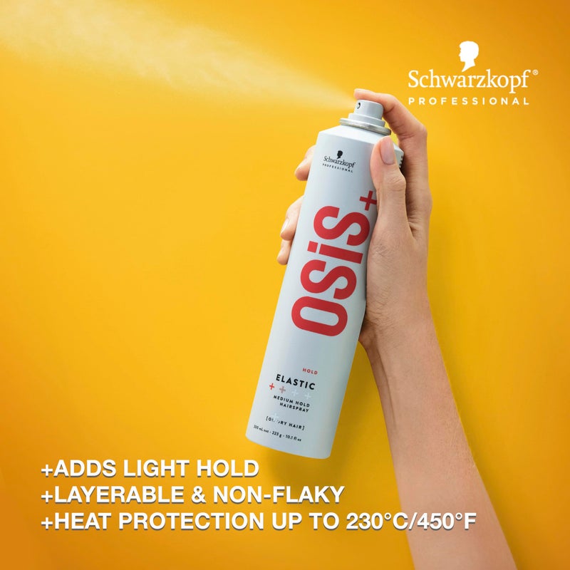 OSiS+ Elastic Light Hold Hairspray 9oz - |Lightweight Brushable Hold | Heat Protection and Shine for All Hair Types - Image 2