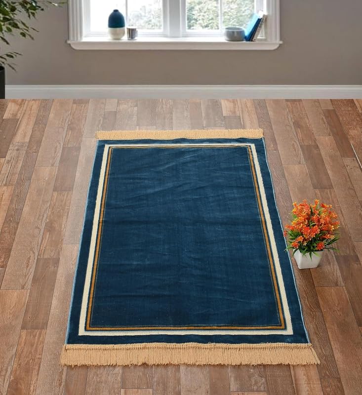 DEESAK DEESAK Modern Premium Janamaz Prayer Mat Musalla Soft Velvet Mat for Salah Musallah and Namaz Color Light Blue  - Image 1