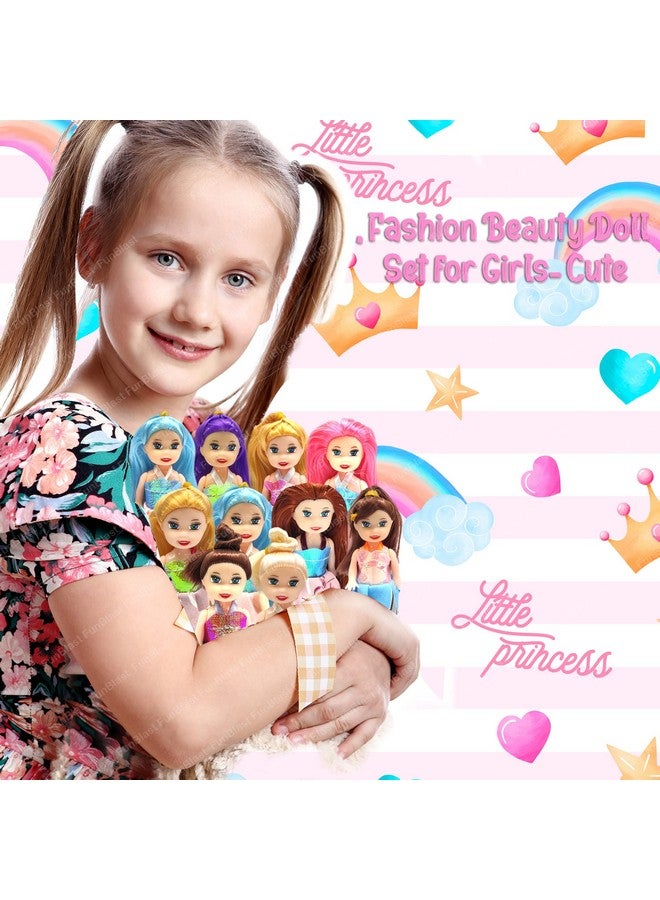 FunBlast Doll Toys for Kids, (Pack of 10 Pcs)- Small Doll for Girls- 10 CM Cute Realistic Dolls for Girls, Dolls for 3+ Years Girls (10Pcs, Multicolor) (Dress Color May Vary) - Image 4