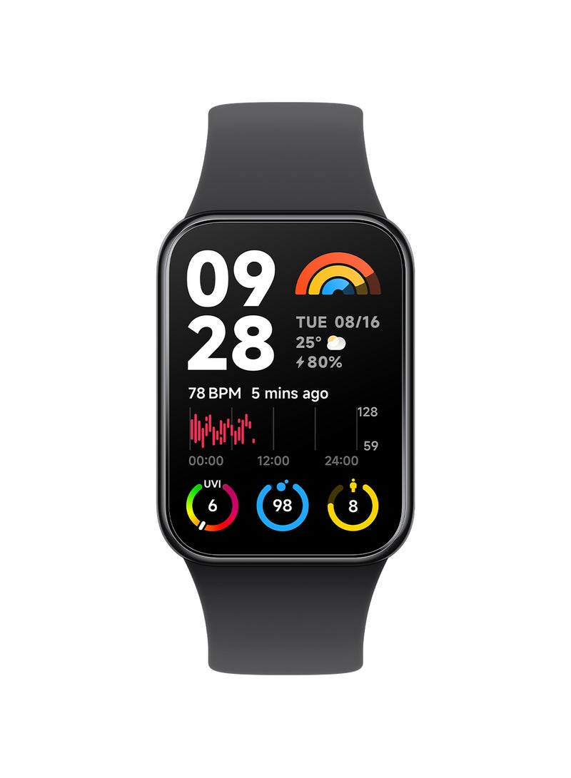 شاومي Smart Band 8 Pro، شاشة AMOLED كبيرة عالية الدقة مقاس 1.74 بوصة باللون الأسود - Image 1