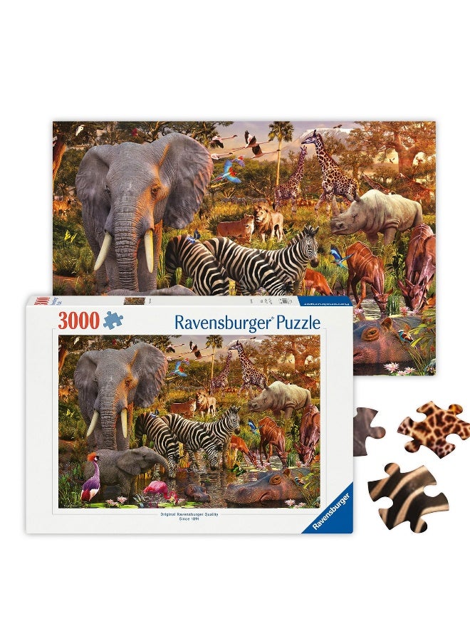 Ravensburger بازل رافنسبورجر عالم الحيوانات الأفريقية 3000 قطعة - Image 2