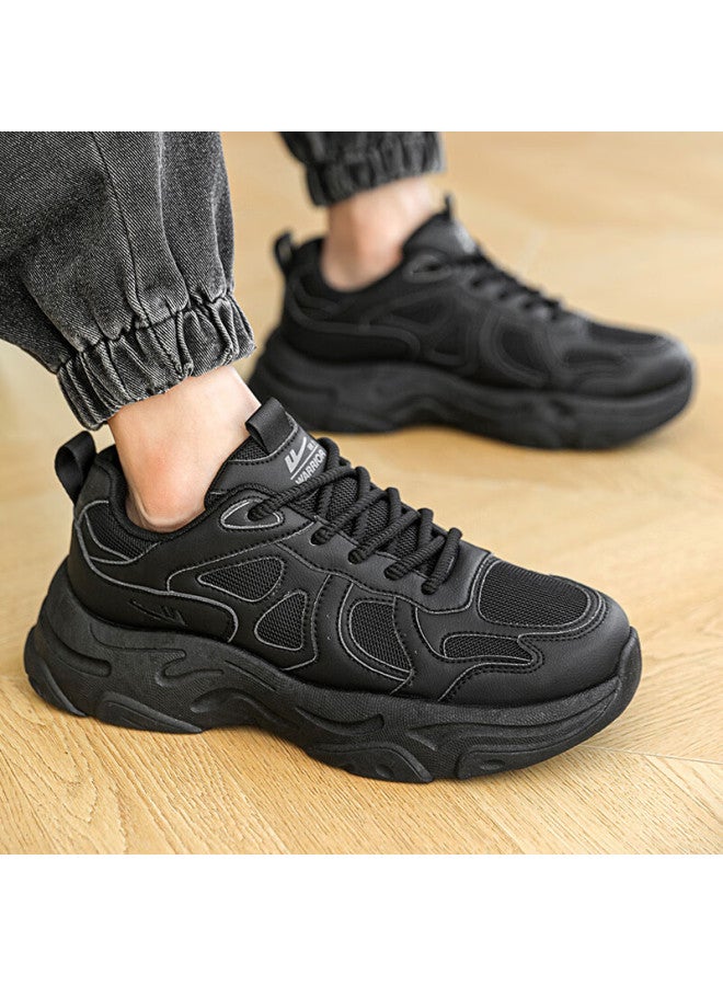 Pull Back Warrior Men's Casual Sports Shoes Autumn And Winter New Comfortable Versatile Dad Sneakers Wxy5522 Black Size 42 - Image 3