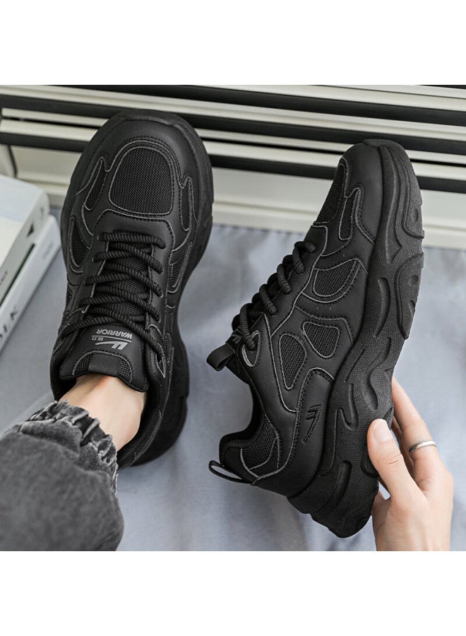 Pull Back Warrior Men's Casual Sports Shoes Autumn And Winter New Comfortable Versatile Dad Sneakers Wxy5522 Black Size 42 - Image 4
