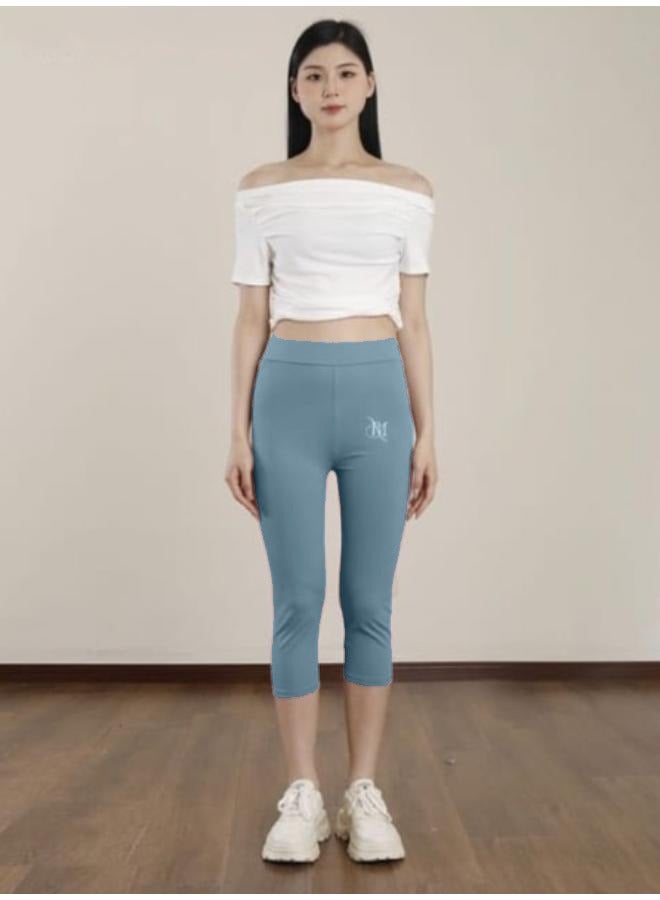 Women's Under-Knee Length Seamless Leggings Walking Exercise Workout Yoga Activewear KU402  - Image 4