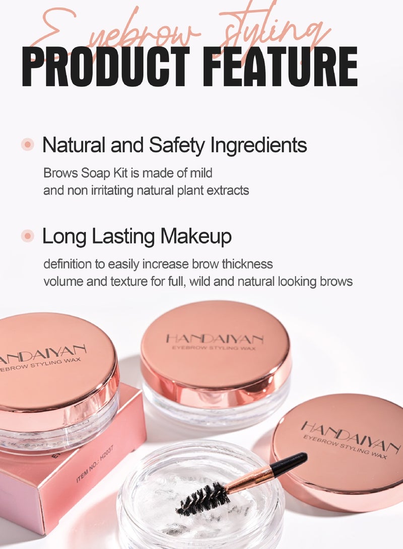 Handaiyan Eyebrow Styling Wax Brow Gel Clear Natural Hold Fluffy Brow Soap - 7g - Image 3