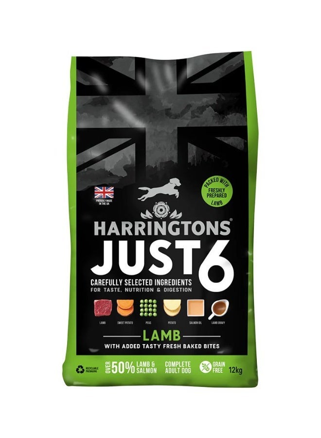 Harringtons Just 6 Lamb Grain Free Adult Dry Dog Food 12KG - Image 1