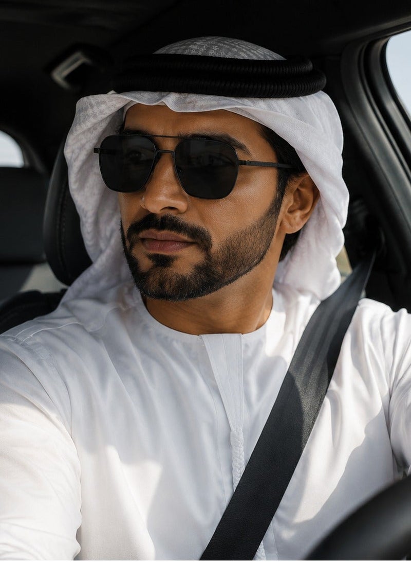 نظارات شمسية كلاسيكية فائقة الخفة برابطتين للرجال – إطار كبير لنظارات القيادة – حماية من الأشعة فوق البنفسجية - Image 1