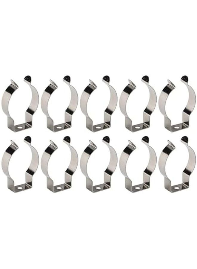 10 Pack Heavy Duty Spring Steel Tool Holders For Brooms Brakes Pipes Garage Wall Mount Silver - Image 2