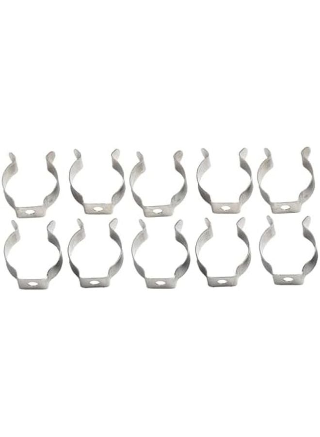 10 Pack Heavy Duty Spring Steel Tool Holders For Brooms Brakes Pipes Garage Wall Mount Silver - Image 4
