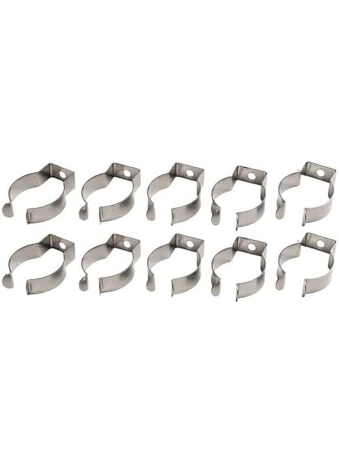10 Pack Heavy Duty Spring Steel Tool Holders For Brooms Brakes Pipes Garage Wall Mount Silver - Image 3