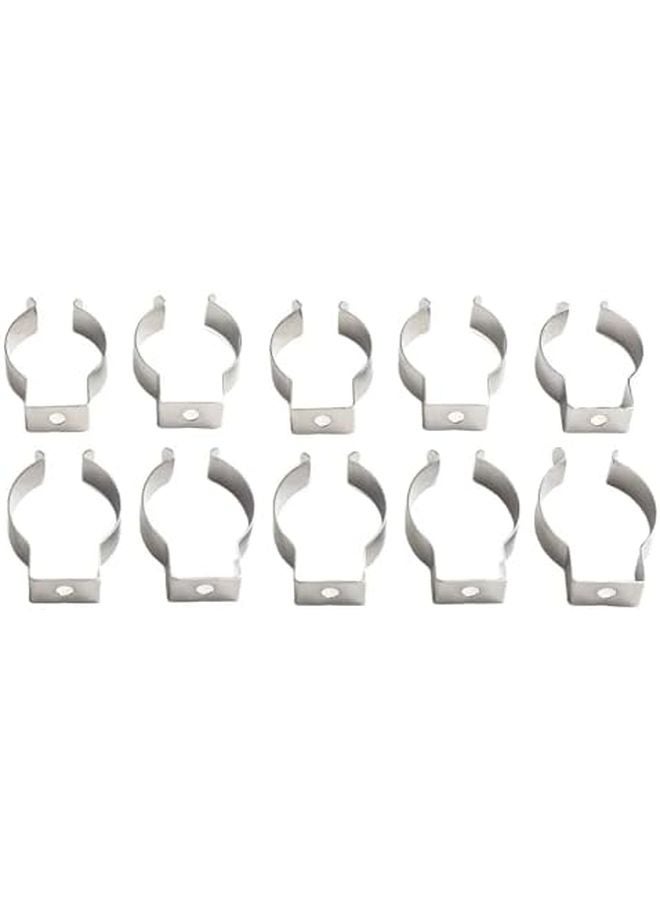 10 Pack Heavy Duty Spring Steel Tool Holders For Brooms Brakes Pipes Garage Wall Mount Silver - Image 5