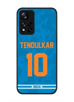 Rugged Black Edge Case for Redmi Note 11 Pro Plus 5G, Slim fit Soft Case Flexible thin Cover - Player Name - Sachin Tendulkar, Jersey Number- 10