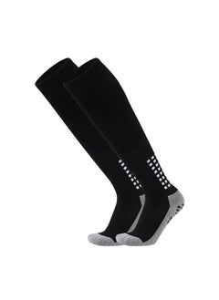 1 x 5 pcs Professional Anti-Slip Soccer Socks with Thick Towel Bottom Black