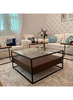 Al Home Compact Center Table - 100x50 cm in Black , by Alhome  - Image 1