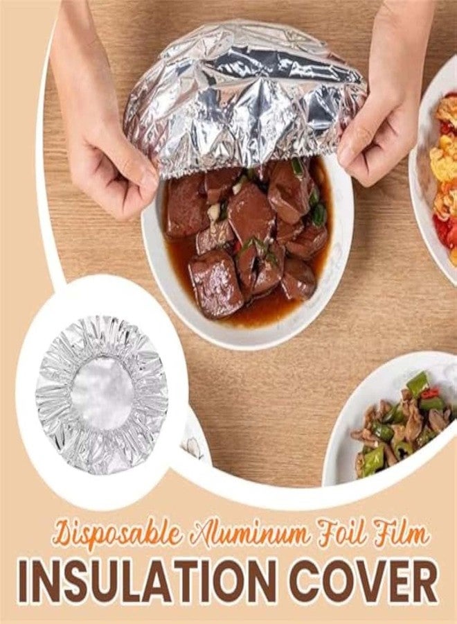 MVM Enterprise 50PCS Repeatable Film Insulation Cover, Aluminum Foil Food Covers,Kitchen Fresh-Keeping Insulation Film,Reusable Elastic Bowl, Aluminum Foil Dough Bowl Cover for Kitchen - Image 2