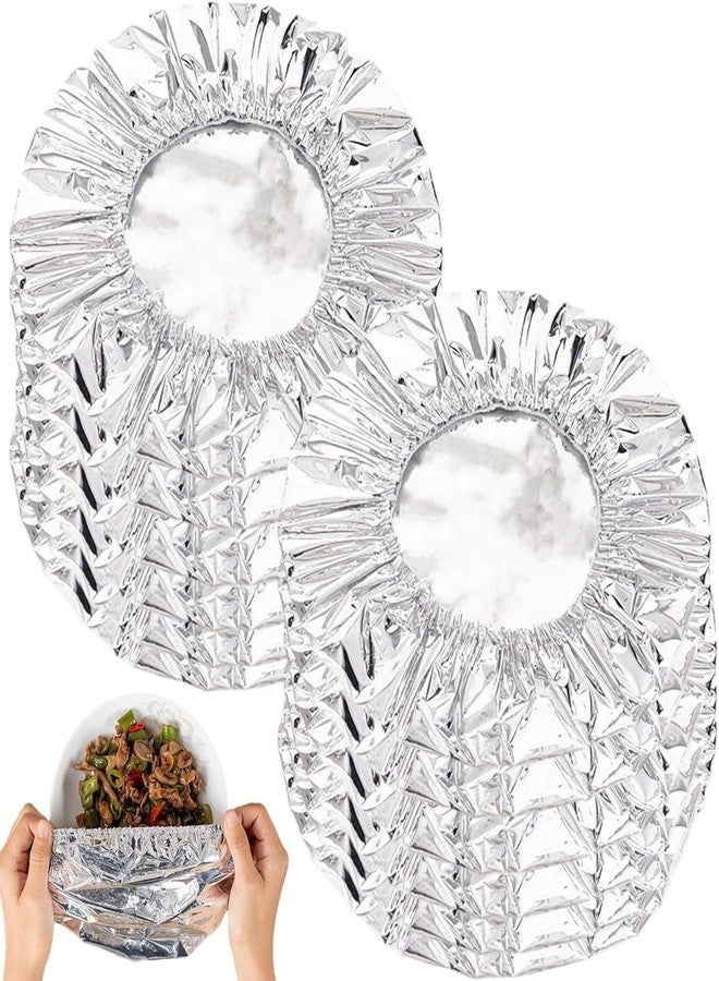 MVM Enterprise 50PCS Repeatable Film Insulation Cover, Aluminum Foil Food Covers,Kitchen Fresh-Keeping Insulation Film,Reusable Elastic Bowl, Aluminum Foil Dough Bowl Cover for Kitchen - Image 1
