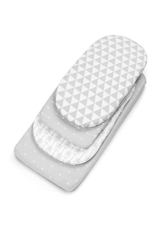 BaeBae Goods Bassinet Bed Sheets - Premium Bassinet Fitted Sheet for Halo, Mika Micky, Maxi Cosi & Others - 4 Pack 100% Jersey Knit - Bassinet Bedding for Standard Size Oval or Halo Bassinet Pads for Boys & Girls - Image 4