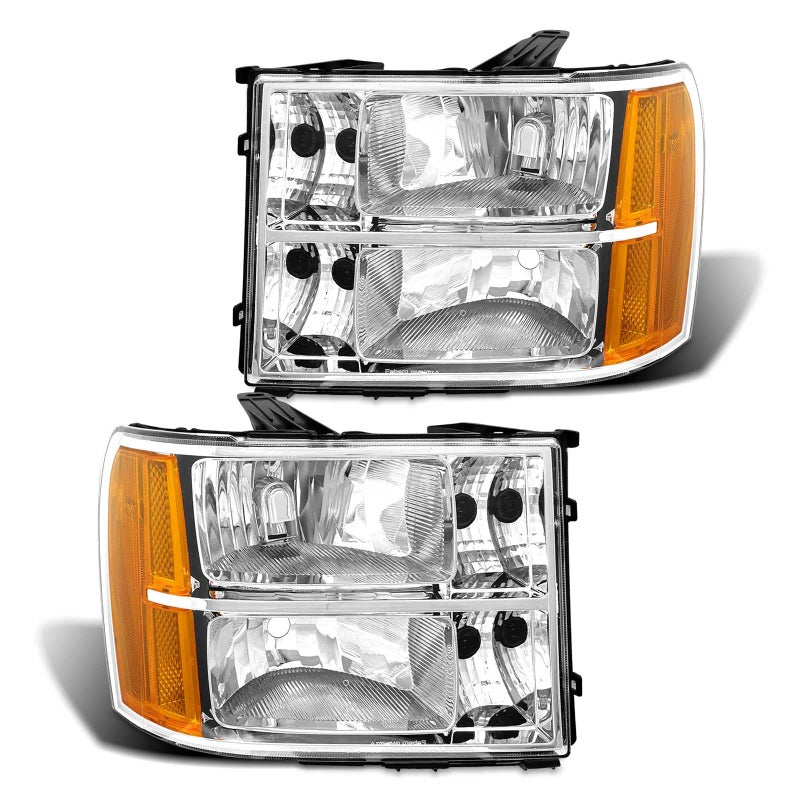 ADCARLIGHTS مجموعة مصابيح أمامية ADCARLIGHTS لسيارة سييرا 2007 2008 2009 2010 2011 2012 2013 2014 متوافقة مع 0713 GMC سييرا 1500 0714 GMC سييرا 2500HD 3500HD بديل لمصباح الكروم - Image 3