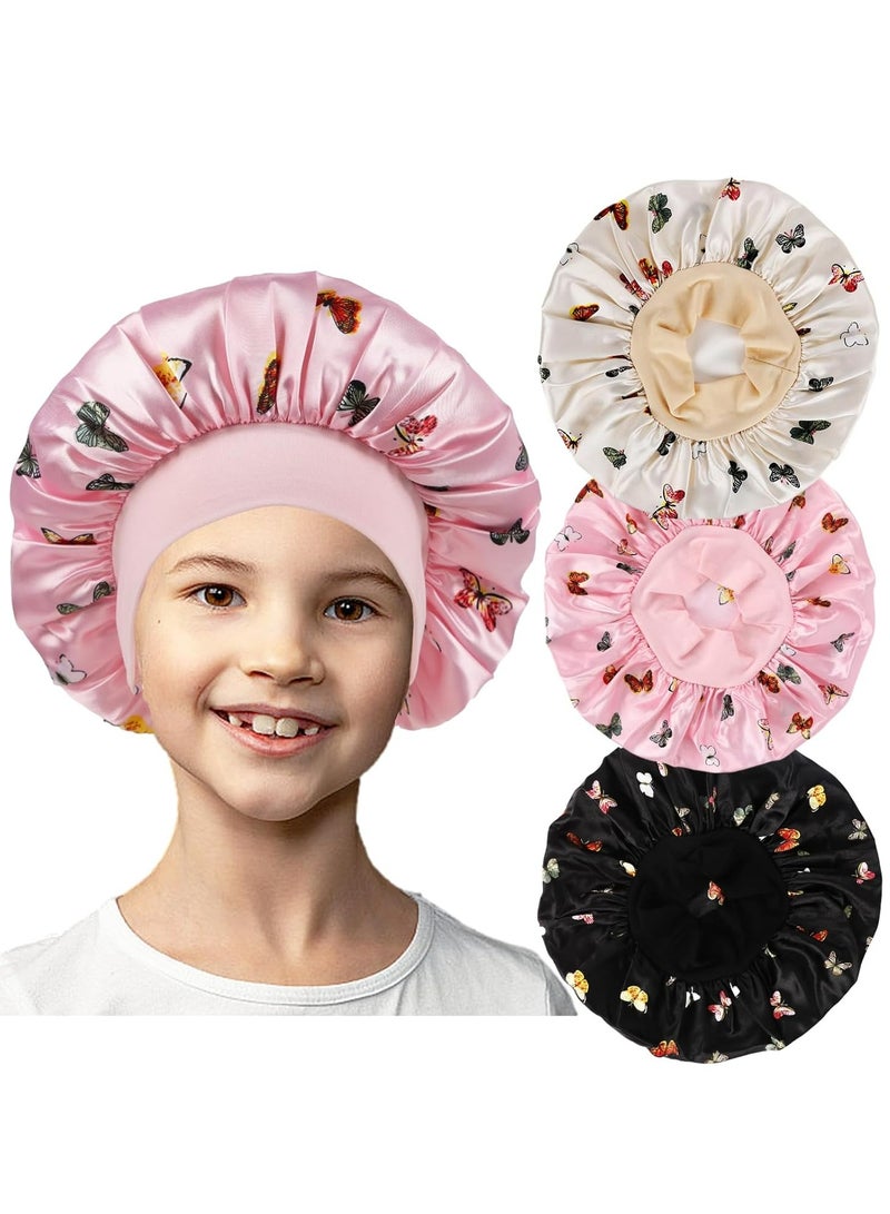 أوزيغالور 3 قطع قلنسوة للأطفال، قلنسوة حرير للنوم، قلنسوة أطفال للنوم، قلنسوة أطفال للبنات، قلنسوة أطفال من الساتان للنوم - Image 1