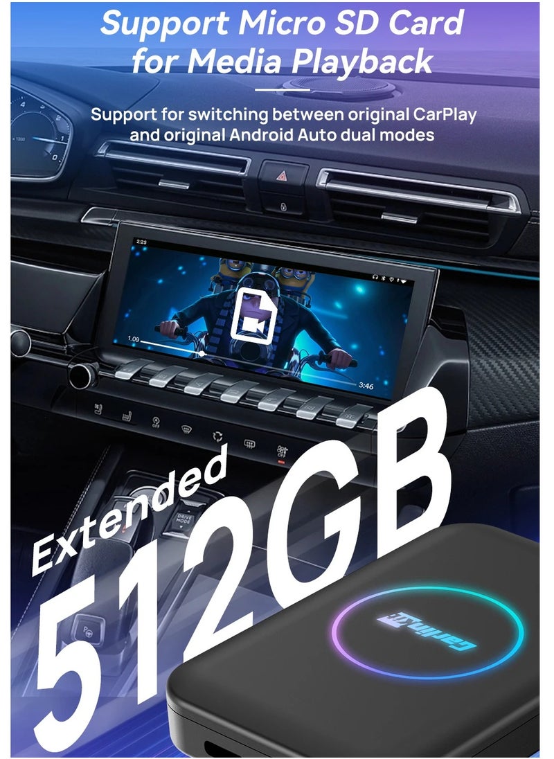 Carlinkit - CarlinKit Lite carplay AI box Android 10 2GB+32GB Wireless CarPlay Wireless Android Auto Youtube Netflix iptv 2.4G+5GWiFi car smart system box 4 in 1 play Store - Image 1