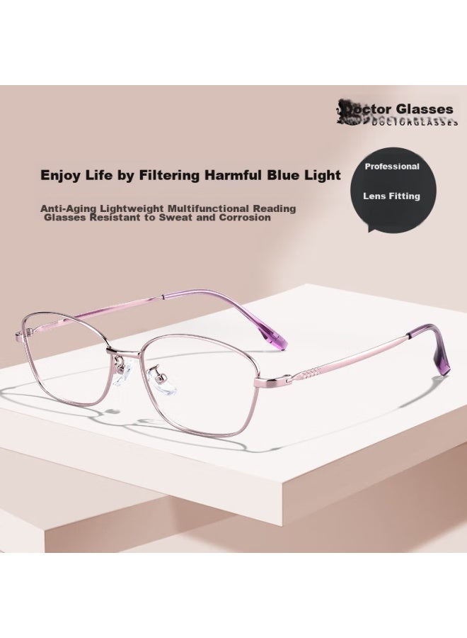 Oona Ouna Reading Gl For Men And Women, High-definition Anti-blue Light Anti-radiation Gl For Elderly, Rose Purple, 2.00 Diopter - Image 1