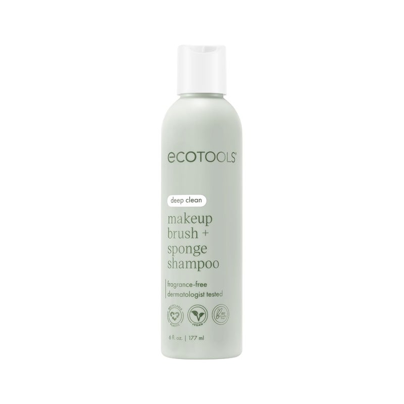 EcoTools Cleanser Shampoo for Makeup Brush/Sponge/Puffs, Remove Makeup & Impurities, Fragrance-Free, No Harsh Chemicals, Vegan & Cruelty-Free, 6 fl.oz./177 ml, 1 Count - Image 1