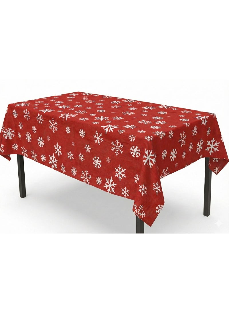 Yarlin-Festive Christmas and New Year Table Cover 160*220- Red Snow Design
