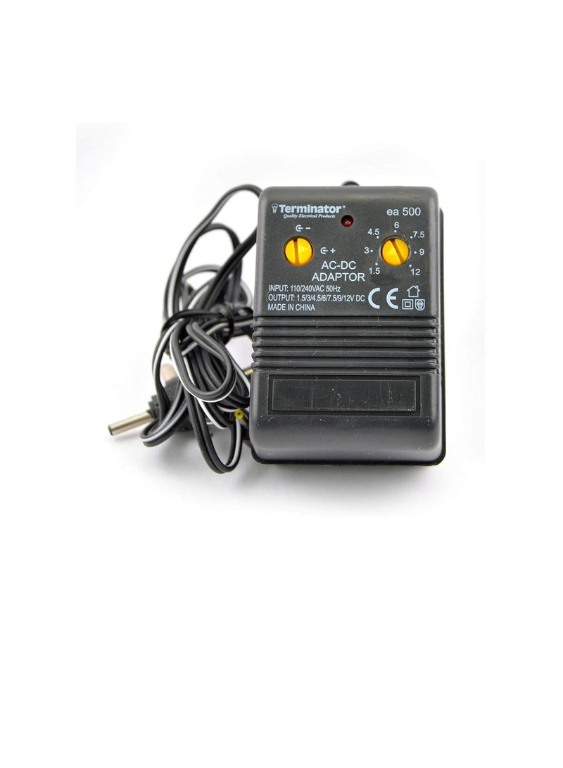 Terminator AC to DC 1.5V 3V 4.5V 6V 9V 12V Flat 3 pin Plug Power Supply Adapter 500mA - Image 2