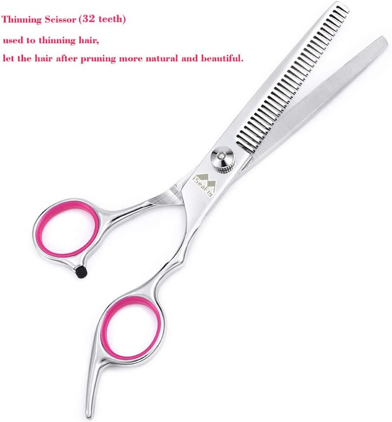 iSeaFly Dog Grooming Kit with Round Tip, 6 in 1 Cat Dog Grooming Scissors, Stainless Steel Pet Grooming Shears for Full Body, Face, Nose, Ear and Paw (pink) - Image 5