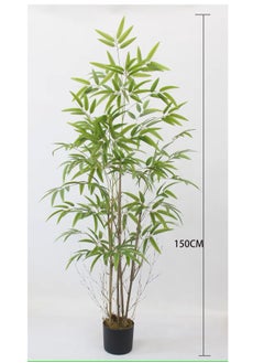 ESSENTIALS 360 ESSENTIALS 360® Artificial Bamboo Tree Realistic Plants 150cm Fake Decorative Trees Faux Potted Modern Tree with Lifelike Bamboo Leaves and Branches in Pot for Home Office  - Image 3