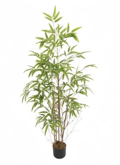 ESSENTIALS 360 ESSENTIALS 360® Artificial Bamboo Tree Realistic Plants 150cm Fake Decorative Trees Faux Potted Modern Tree with Lifelike Bamboo Leaves and Branches in Pot for Home Office  - Image 1