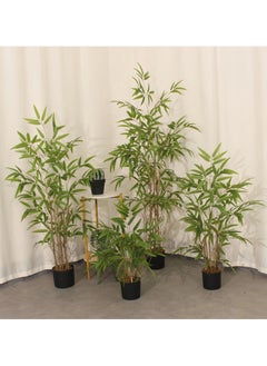 ESSENTIALS 360 ESSENTIALS 360® Artificial Bamboo Tree Realistic Plants 150cm Fake Decorative Trees Faux Potted Modern Tree with Lifelike Bamboo Leaves and Branches in Pot for Home Office  - Image 4