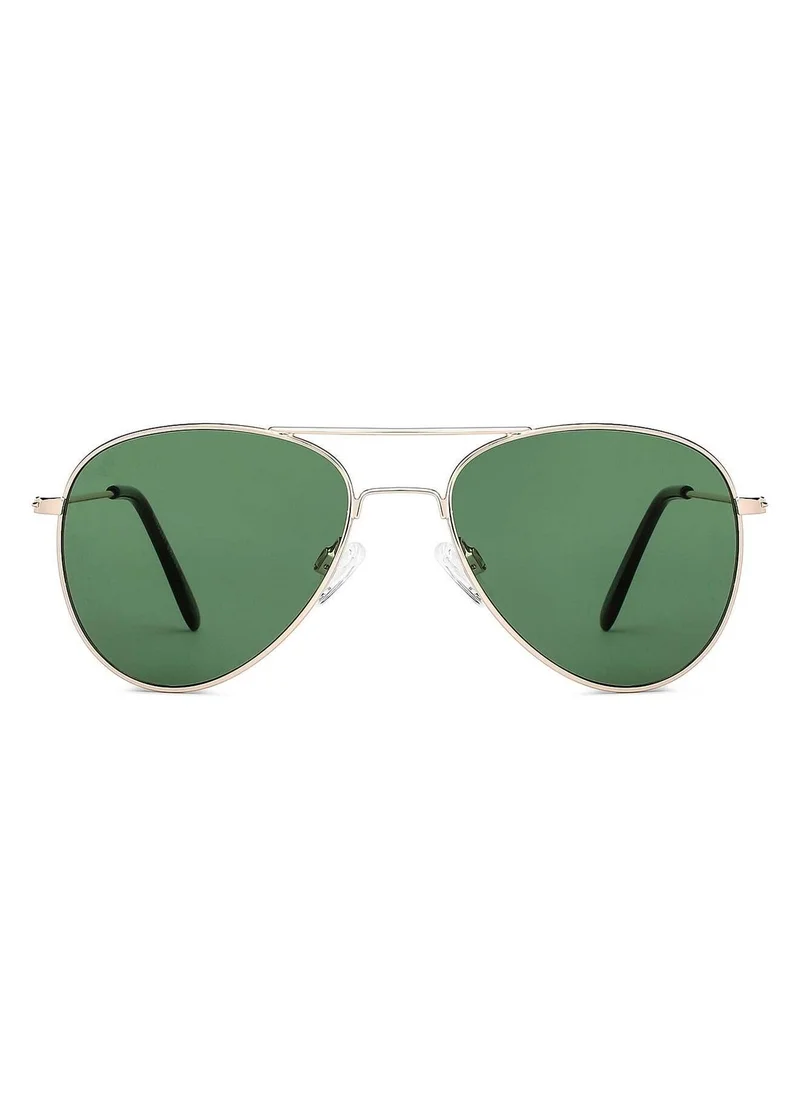 VINCENT CHASE Vincent Chase by Lenskart | Green Aviator Stylish Sunglasses | UV Protected | For Men & Women | Small | VC S11320