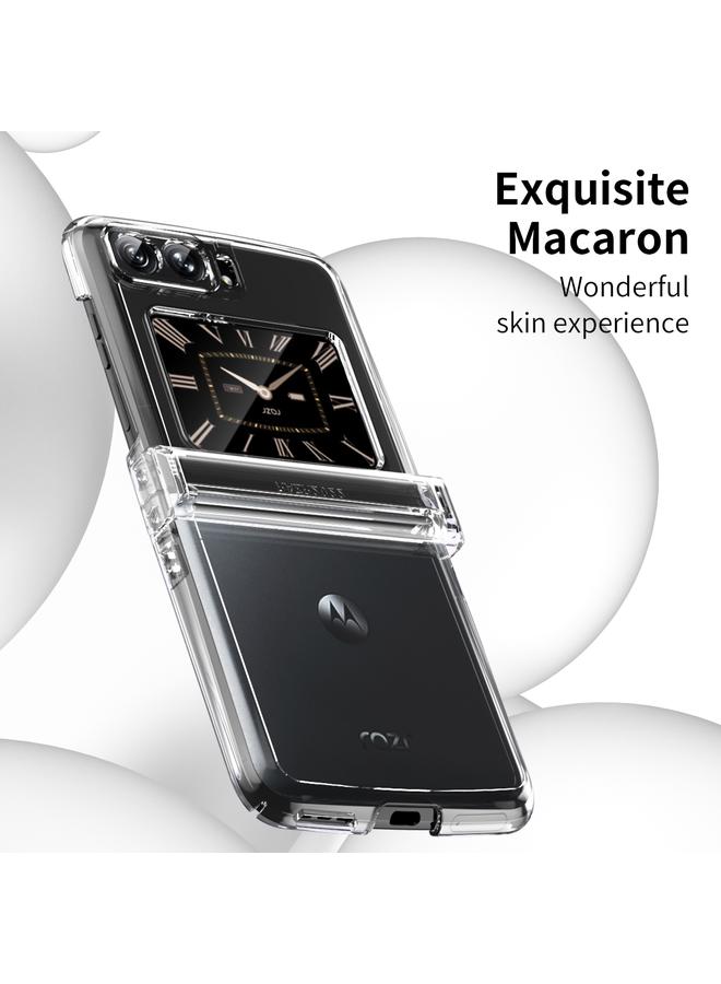 اس-توب جراب لهاتف Motorola Moto Razr 2022 مصنوع من الجلد الماكرون، مكون من ثلاث قطع، جراب هاتف بمفصلة - Image 5