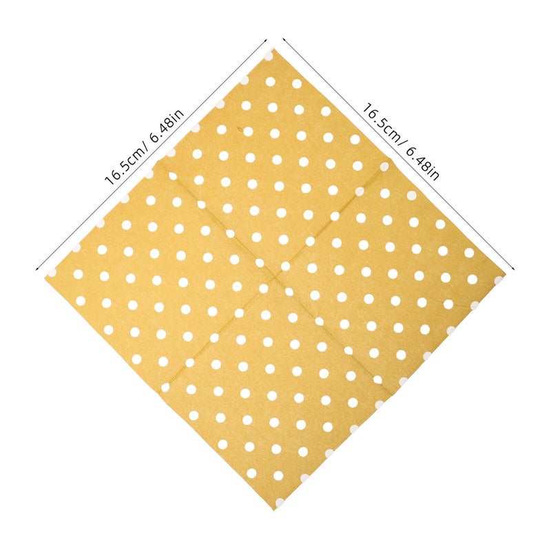 Decorative Printed Paper Napkins 16 Pcs Triple Layer Gold Dot 16.5x16.5cm - Image 3