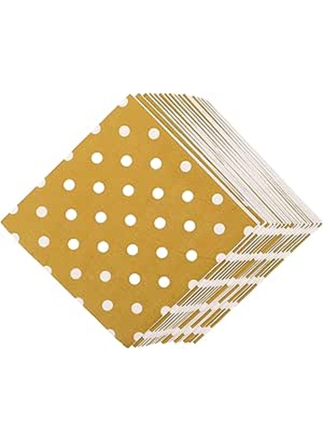 Decorative Printed Paper Napkins 16 Pcs Triple Layer Gold Dot 16.5x16.5cm - Image 1