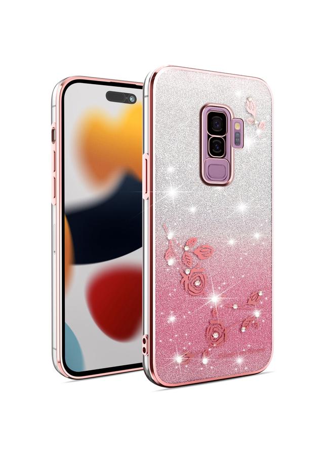 S-TOP Case For Samsung Galaxy S9+ Gradient Glitter Flower All-inclusive Phone Case - Image 1